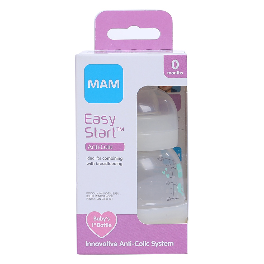 Bình sữa Mam Easy Start Anticolic 130ml - Trắng kem
