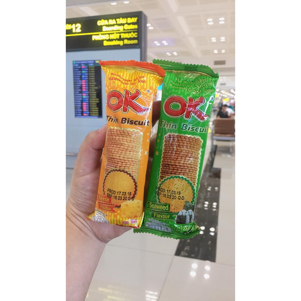 Bánh quy đồng tiền OK Thái Lan siêu hot hit đủ vị (OK Thin Biscuit 1pack ~ 30gram) | BigBuy360 - bigbuy360.vn
