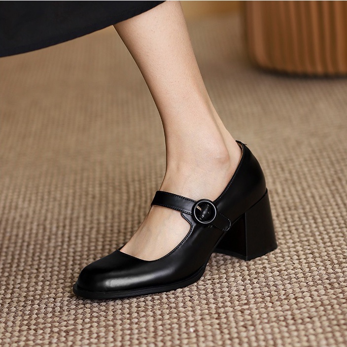 Giày cao gót Nữ thời trang, mũi vuông kèm quai ngang - KCG061