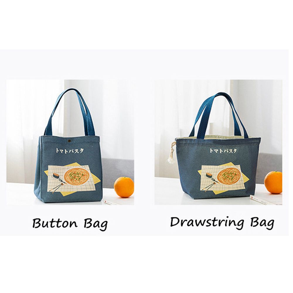 Túi Vải Canvas Đựng Hộp Cơm Trưa Phong Cách Nhật Bản Xinh Xắn