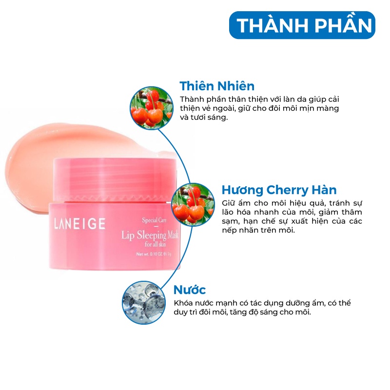 Mặt nạ ngủ - dưỡng môi Laneige Full 3g Hương Cherry Hàn Quốc