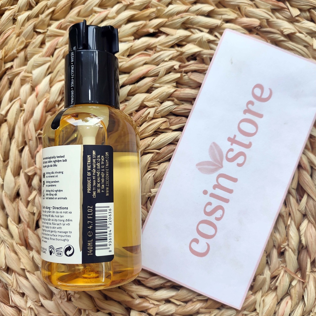 Dầu tẩy trang hoa hồng 140ml Cocoon làm sạch sâu lớp trang điểm Cosin Store