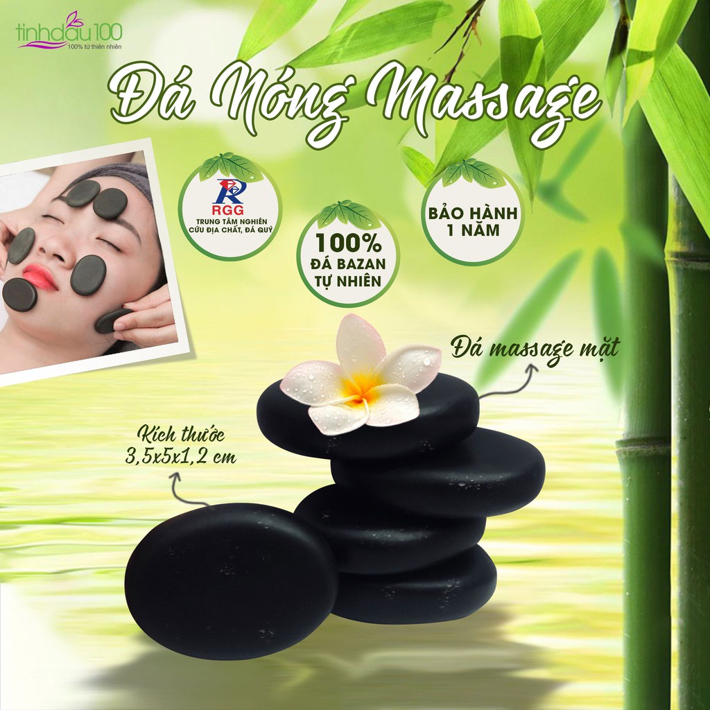 Đá massage mặt giúp chống lão hóa, da hồng hào kích thước 3.5x5x1.2cm Tinh Dầu 100 Shop