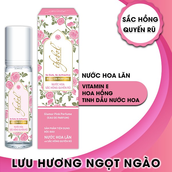 Nước hoa nữ thơm lâu sắc hồng quyến rũ Thebol 8ml,lưu hương cả ngày dài(Dạng lăn nhỏ gọn)