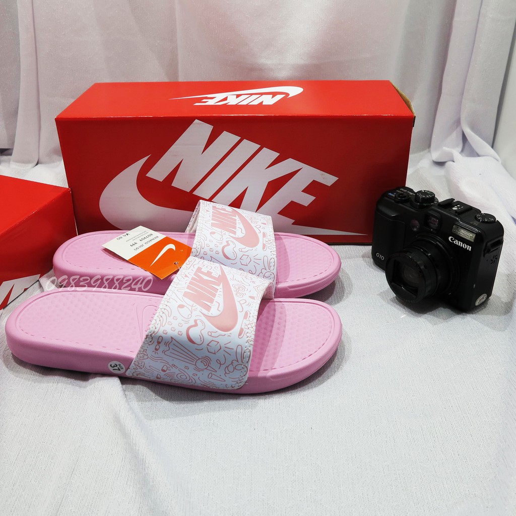 [Hộp Nike] Dép Nike Nk quai ngang nam nữ đầy đủ tem, mác, lót dày, tem size in nhiệt trong lót, tặng hộp hãng.