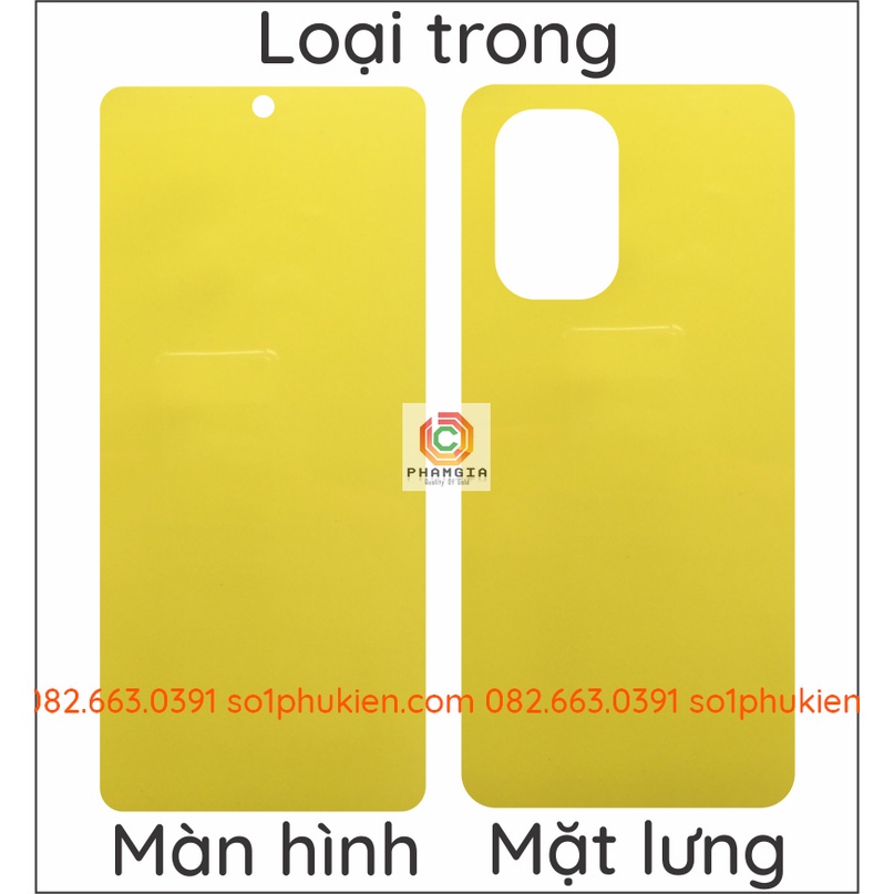 Dán PPF Xiaomi Poco F3 / K40 / K40 pro loại trong, nhám, da cá sấu dành cho màn hình, mặt lưng, full body lưng viền