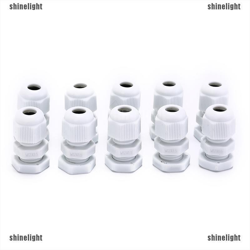 Bộ 10 Ốc Vít m12x1.5 Cho Nhựa Trắng Chống Thấm Nước 3-6.5mm
