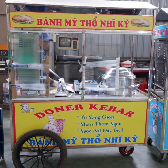 Xe bánh mì Doner Kebab+ bếp, nồi xôi