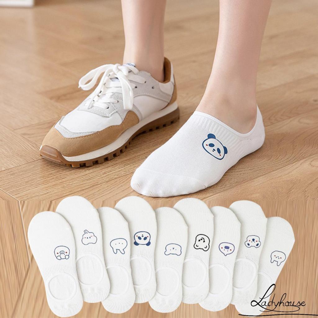 Vớ Ngắn Tới Mắt Cá Chống Trượt In Họa Tiết Động Vật Hoạt Hình Dễ Thương Cho Nữ