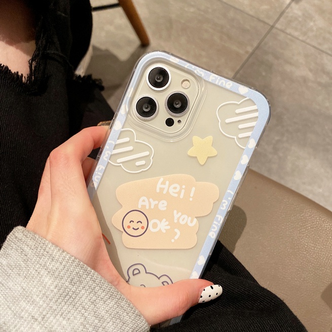 Casing Realme C11 2020 C20 2021 C15 C17 7i C21 C21Y C25Y C1 C2 2 U1 3 5 5i 5s 6 7 8 4G 5G X Xt X50 Pro Narzo Cute Bear Tpu Shockproof Clear Soft Phone Case Full Back Cover HLE 02