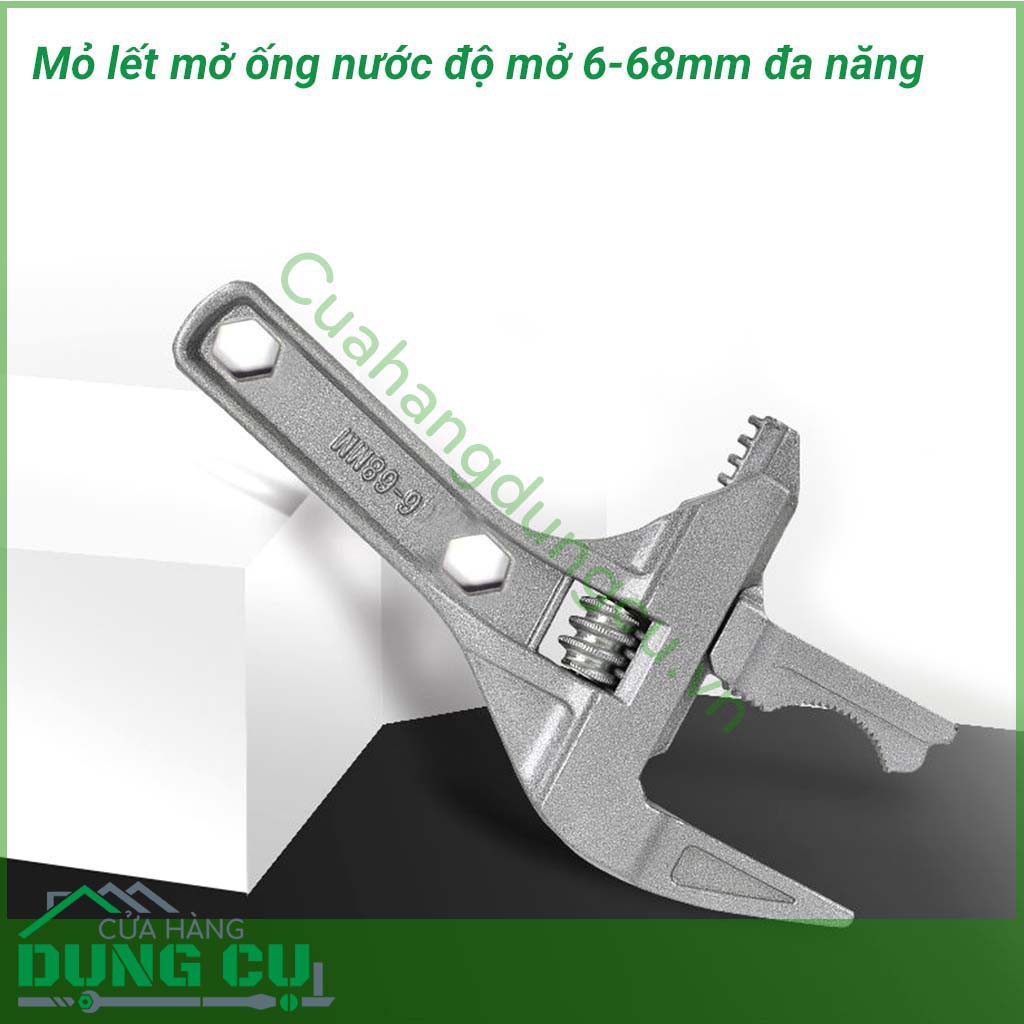 Mỏ lết ngắn vòm miệng lưỡi răng cưa độ mở lớn từ 6-68mm