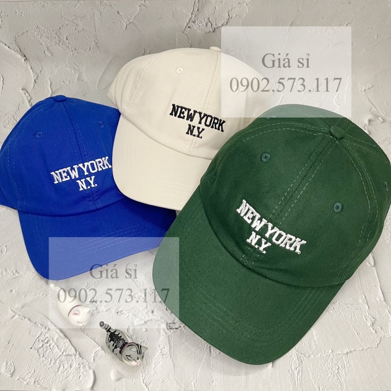Nón kết lưỡi trai thêu N.Y hot trend đơn giản cá tính thời trang nam nữ