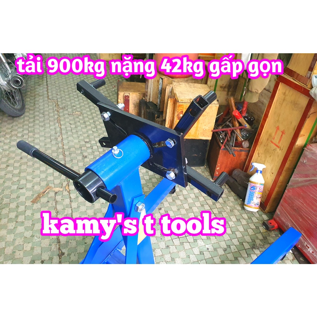 Giá đỡ treo tháo lắp máy động cơ 2000lbs 900kg xoay 360 độ gấp gọn được nặng 42kg không bao bì