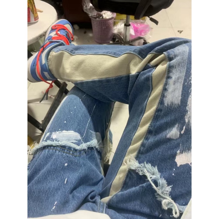 Quần jean unisex vảy sơn phong cách hiphop