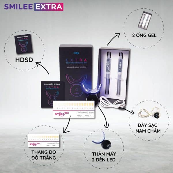 Máy làm trắng răng Smilee Extra tại nhà không gây ê buốt răng [nhập Đức chính hãng]