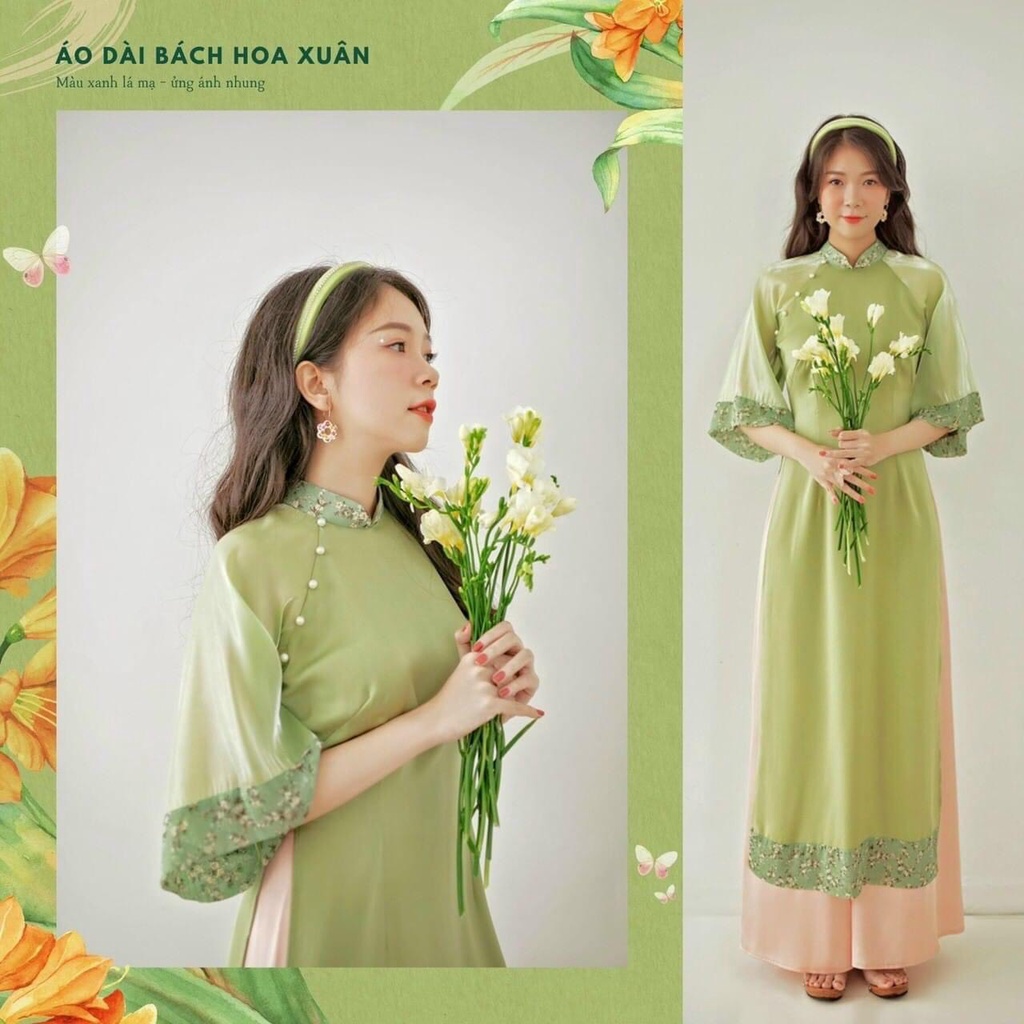 Áo dài truyền thống phối nhí cách điệu trẻ trung năng động