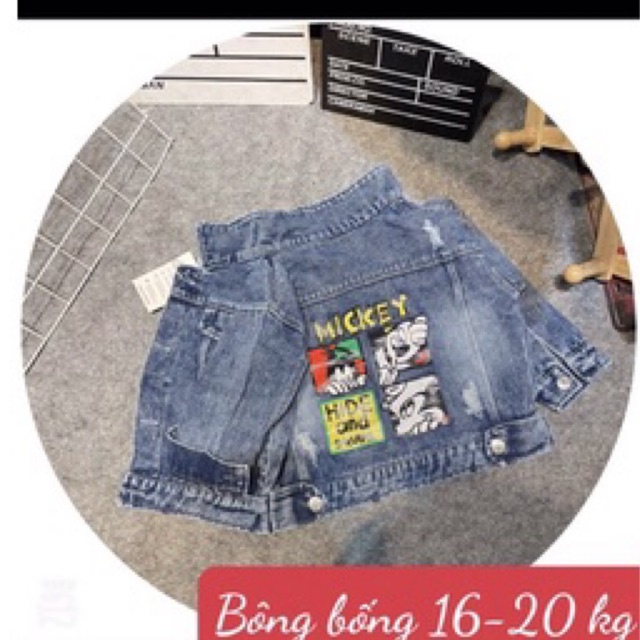 Áo khoác jean bò mềm cho bé trai Size