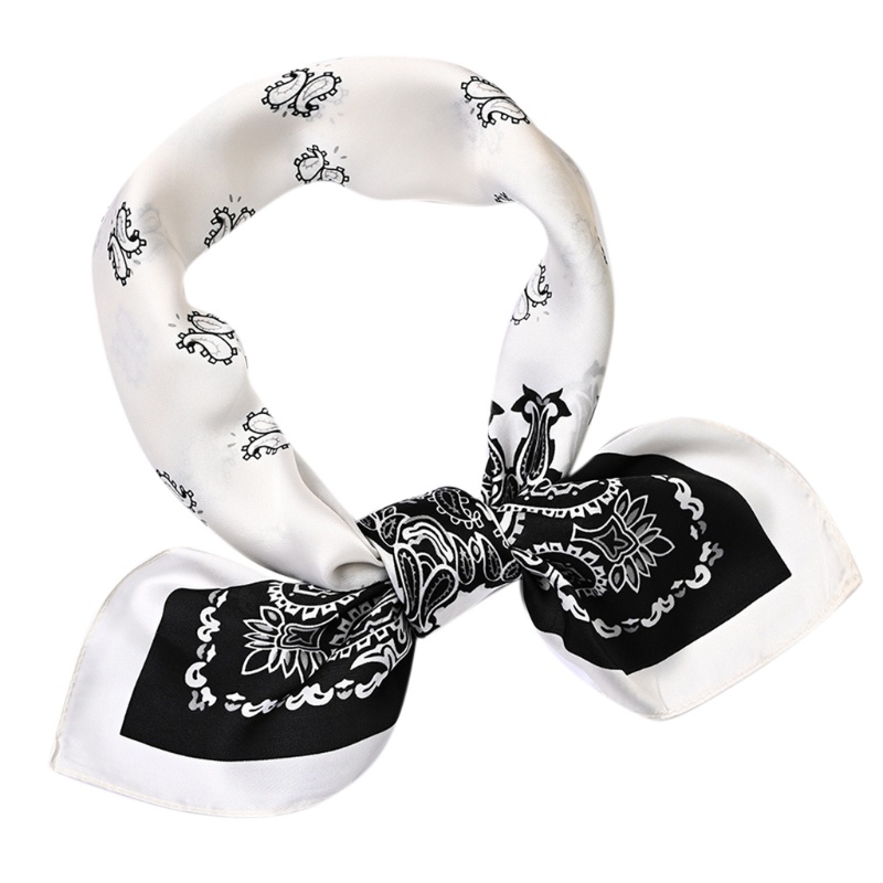 Set 7 Khăn Quàng Cổ Lụa Satin Giả Vuông Đa Ứng Dụng