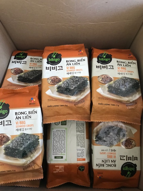 [SALE] Lốc 3 gói Rong Biển Ăn Liền BIBIGO Vị Truyền Thống/Vị BBQ/Vị WASABI/ bắp mật ong 3 gói x 5g