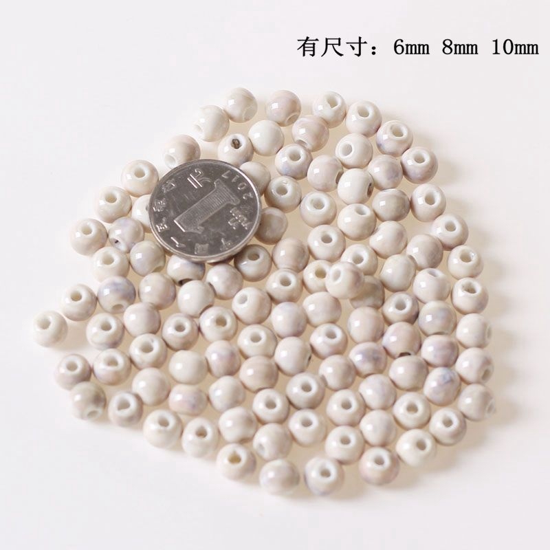 Túi 50 hạt cườm xỏ lỗ 6/ 8/ 10mm dùng làm trang sức thủ công tiện lợi