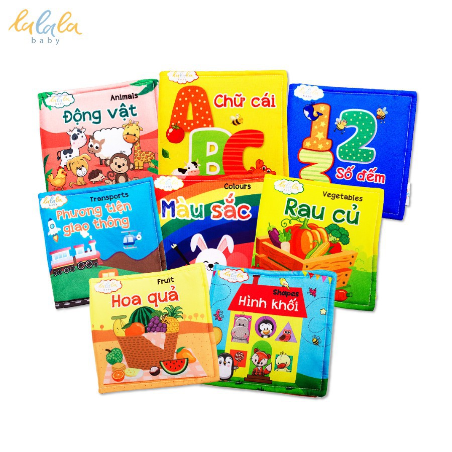 Sách vải Lalala baby, kích thích đa giác quan: My very first book, kích thước 15x15cm 12 trang