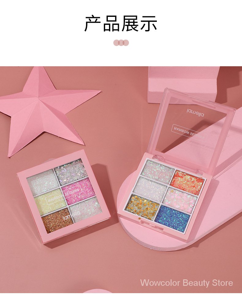 (Hàng Mới Về) Bảng Phấn Mắt Lameila 6 Màu Kim Tuyến Lấp Lánh Lâu Trôi | BigBuy360 - bigbuy360.vn