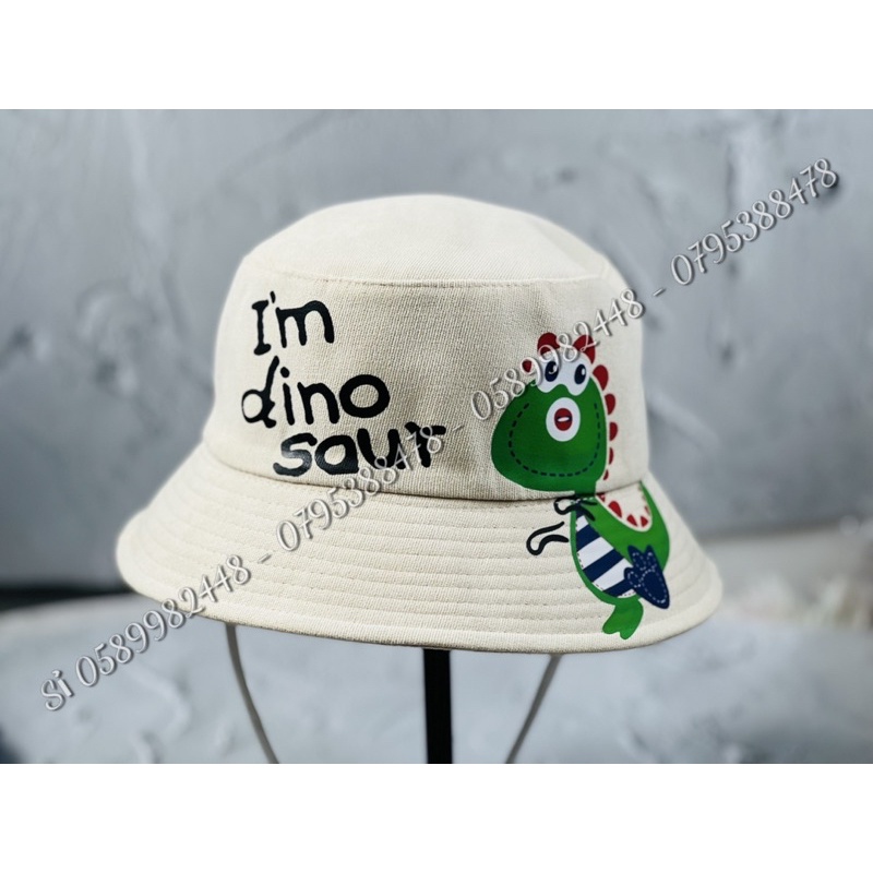 Mũ bo bucket - Nón Tai bèo phối dây khủng Long 🦖 xanh cute cho bé trai bé gái cute 1tuổi đến 5t