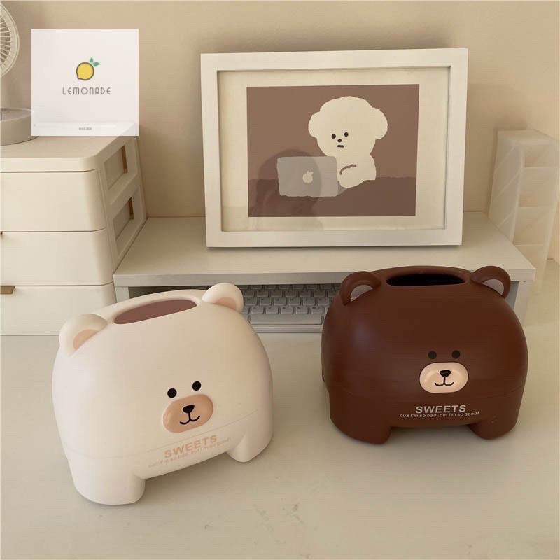 Hộp đựng giấy hình gấu nâu/ trắng siêu cute, Hộp đựng giấy cuộn siêu xinhw