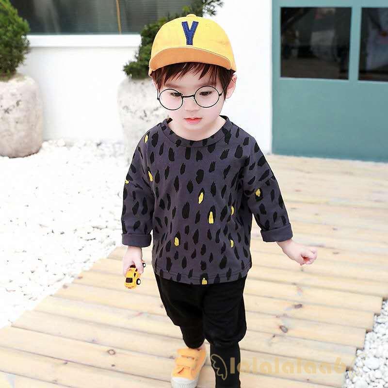 Áo Thun Dài Tay Cổ Tròn Họa Tiết Da Báo Laa6-Boys