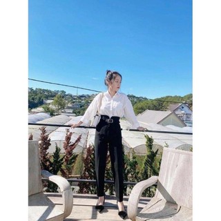 Quần baggy đai cạp cao cách điệu hàng mới 95 20