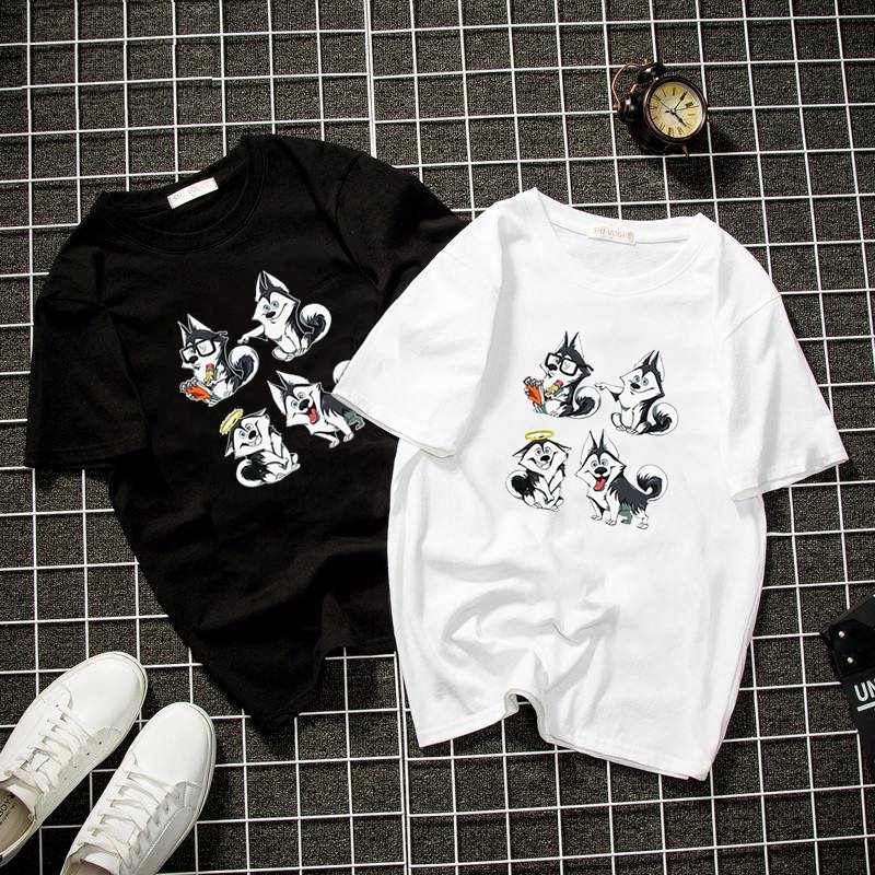 Áo thun unisex form rộng in chibi dễ thương vải dày mịn 2019T1128