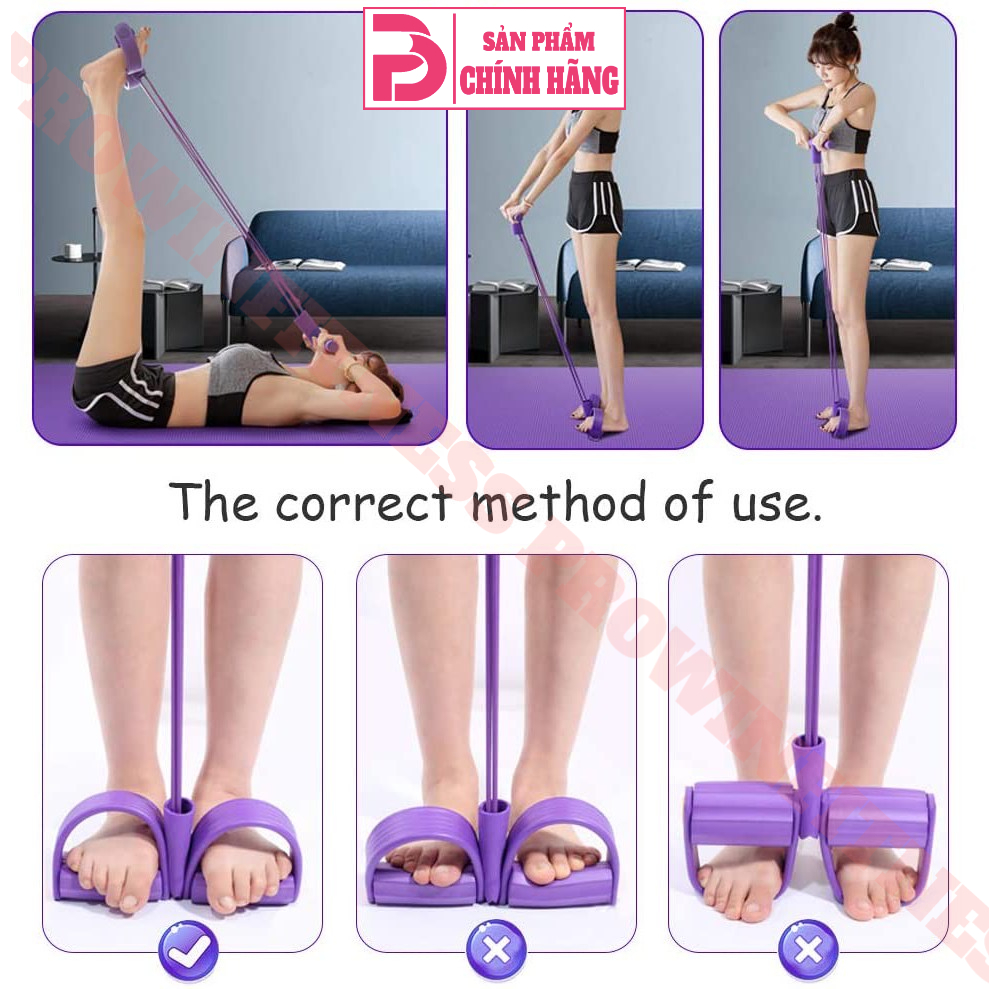 Dây tập gym dụng cụ tập gym dây tập kháng lực Prowin Fitness đàn hồi tập cơ bụng eo lưng tại nhà