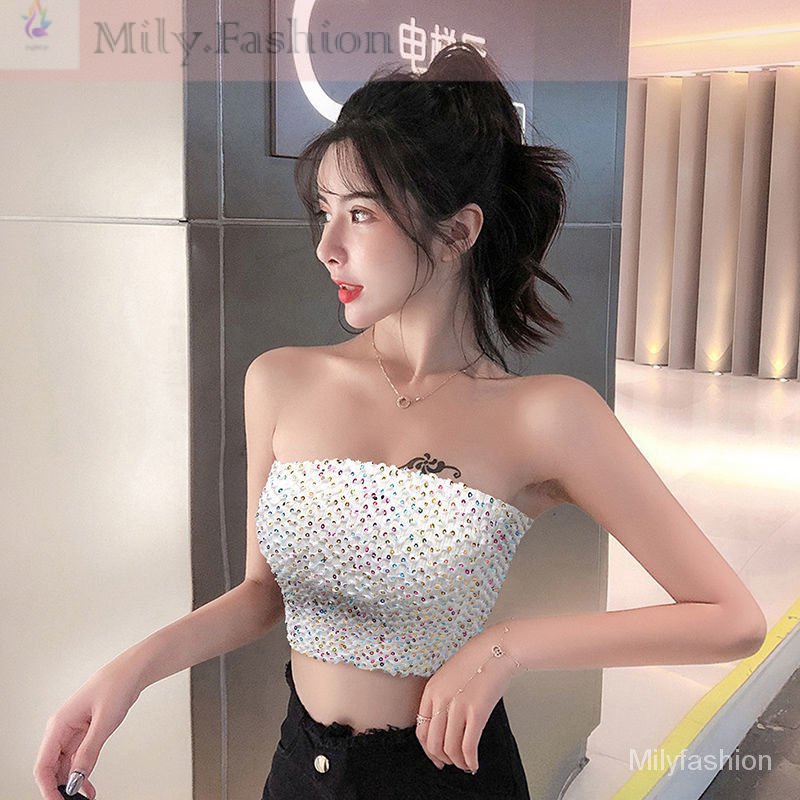 💕Áo Ống Kim Sa Dáng Ôm Không Tay Thời Trang Mùa Hè 2021