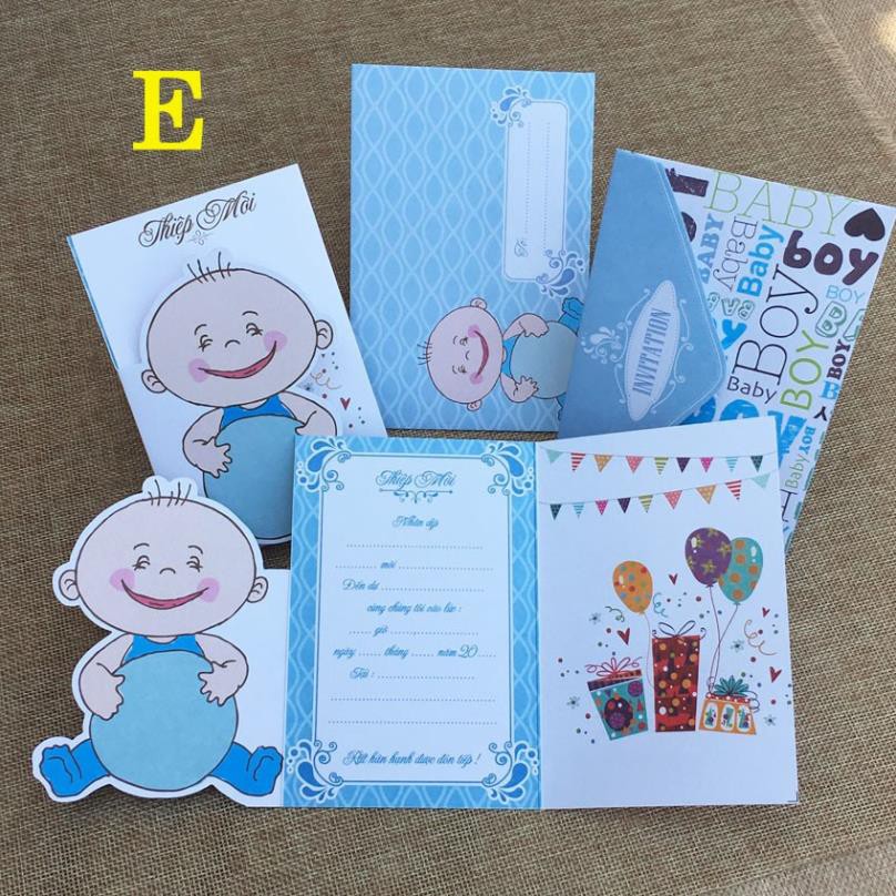 | 𝐂𝐎𝐌𝐁𝐎 | 10 Thiệp Sinh Nhật Cho Bé - Hình Bé Con Dễ Thương