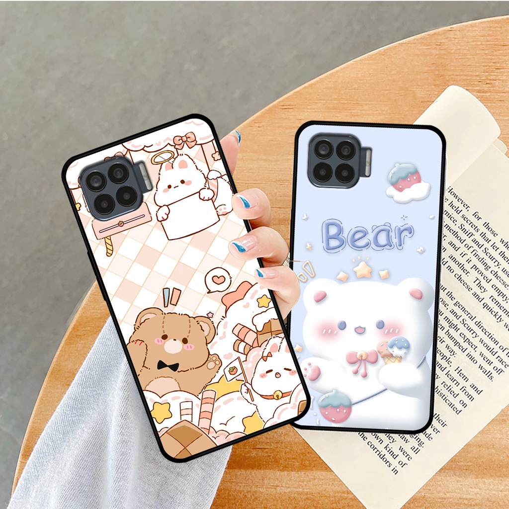 Ốp lưng Oppo A73 - Oppo A93 in hình caro gấu thỏ dễ thương