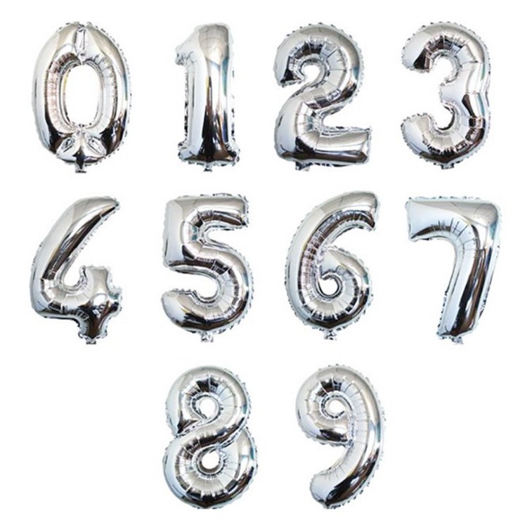 Bong Bóng Hình Chữ Số Nhỏ 40cm trang trí background sinh nhật, Bong Bóng Số Tuổi Trang Trí Tiệc Sinh Nhật Happy Birthday