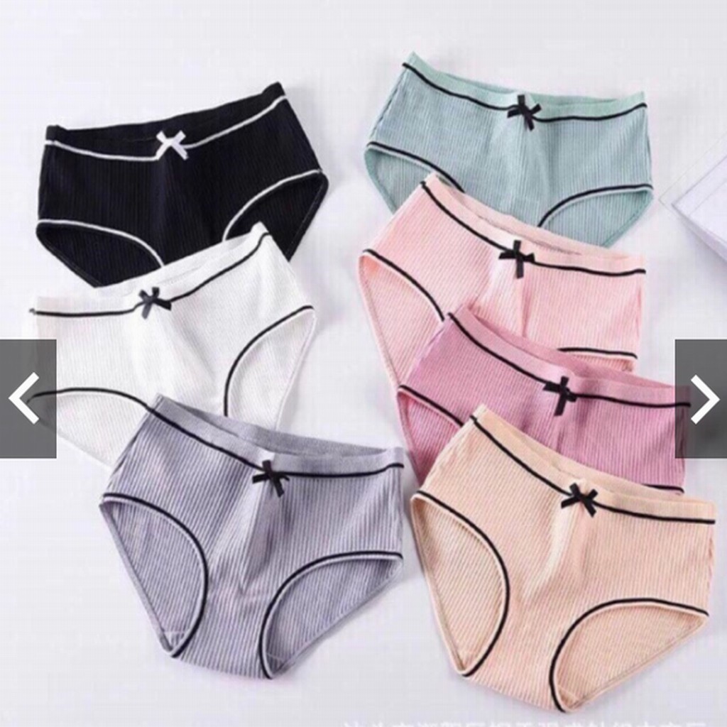 10  Quần Lót nữ Cotton đính nơ viền đen