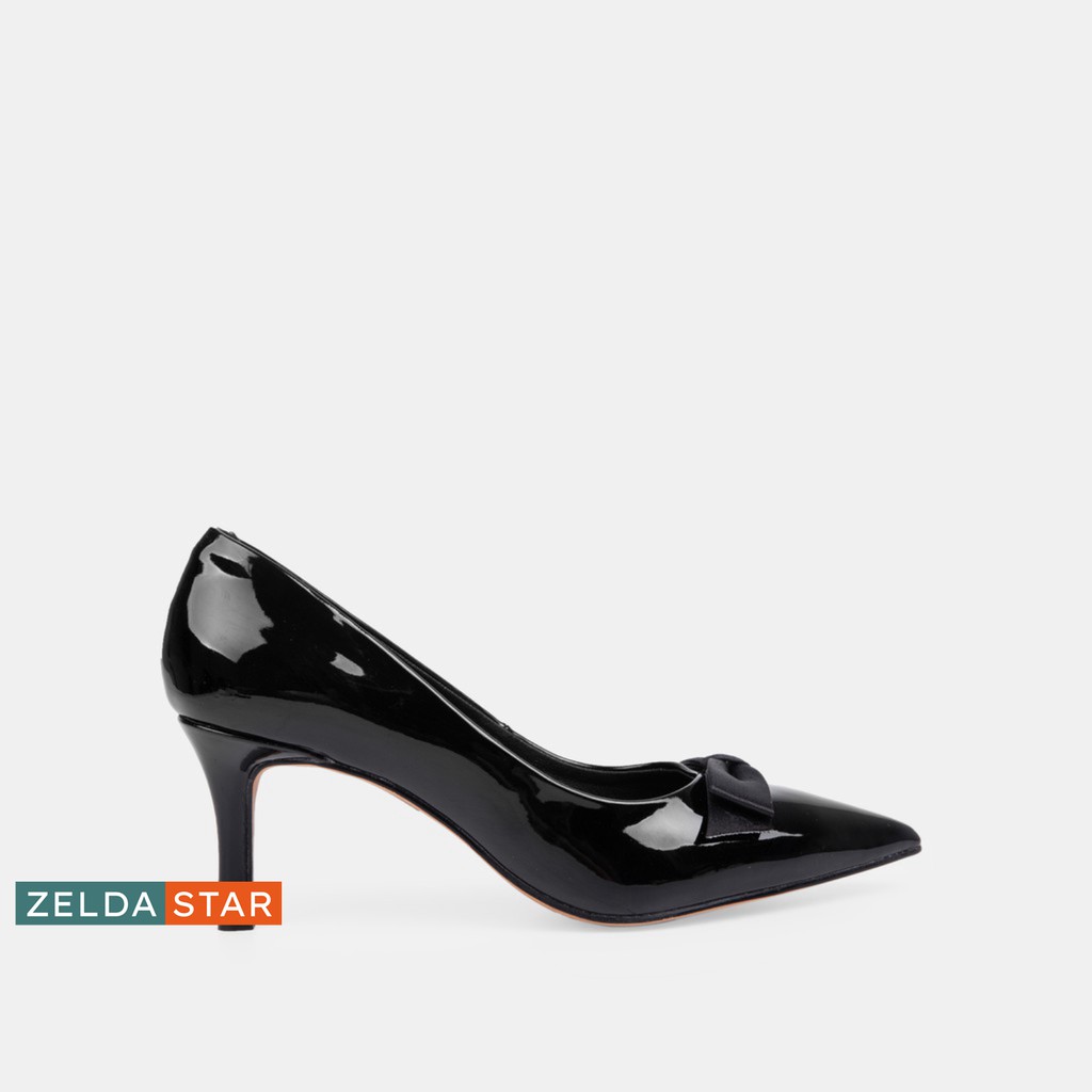 Giày bít nhọn Zelda Star phối nơ gót cao 9cm - BN0201020