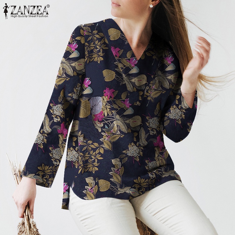 Zanzea Áo Nữ Tay Dài Cổ Chữ V Thời Trang Quyến Rũ