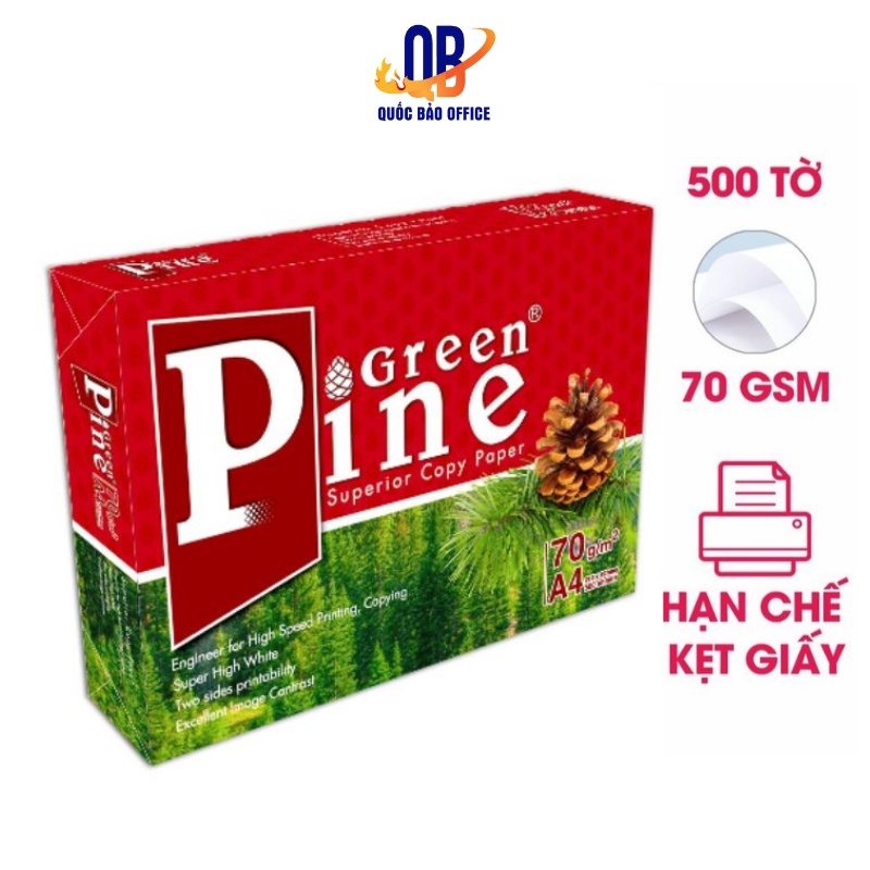 Giấy in A4 Smartist - Green pine Định lượng 70gsm - 500 tờ/ream hạn chế kẹt giấy, rắt giấy