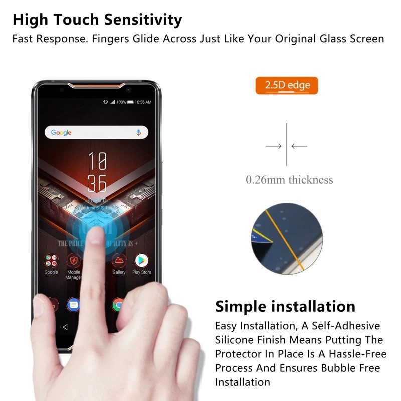 [Không FULL] Kính Cường Lực Asus ROG Phone 2 ZS660KL 9H-0.26mm