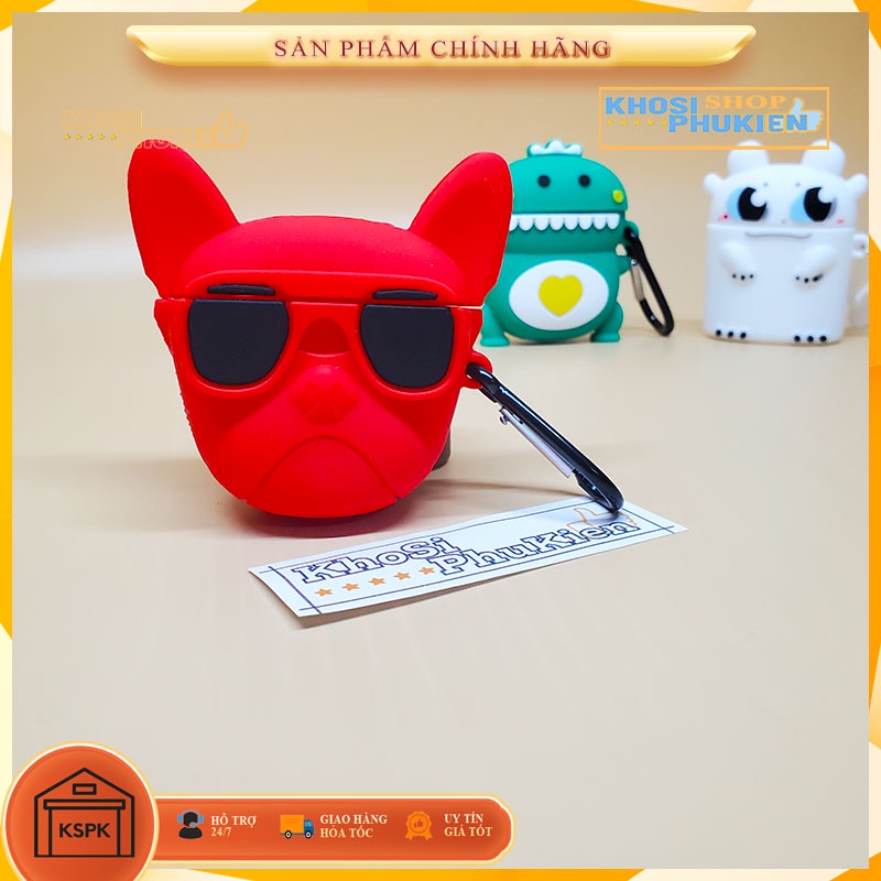 Case airpod nhiều hình màu ĐỎ - airpod 1/2 - tặng kèm móc treo