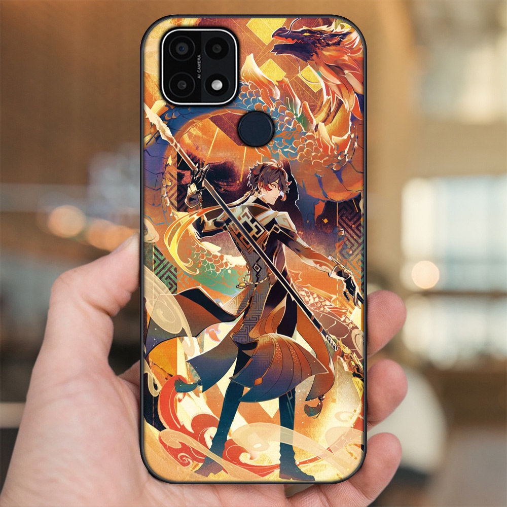 Ốp lưng Oppo A15, A15s viền đen in hình Zhongli Genshin Impact