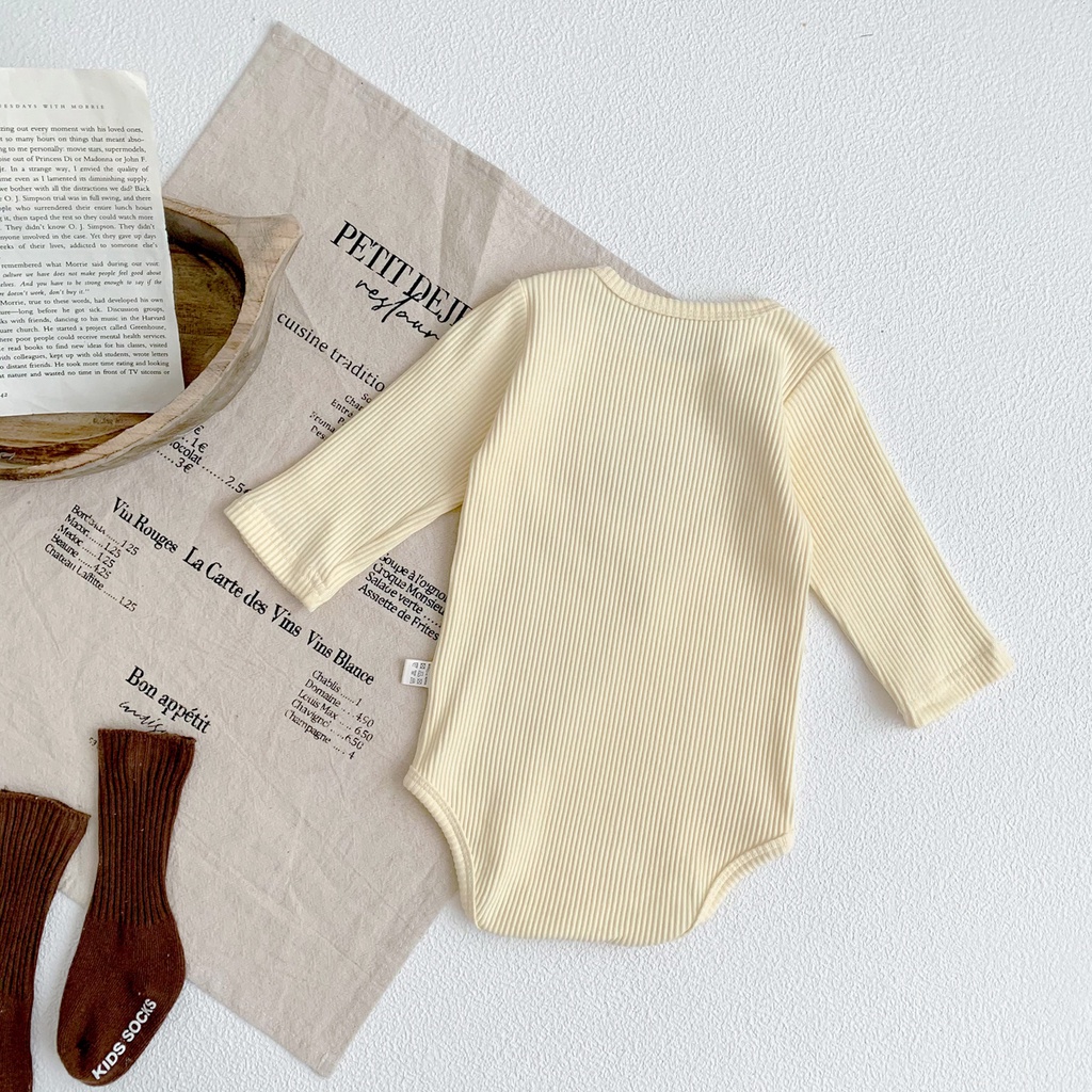 Áo Liền Quần Tam Giác Tay Dài In Họa Tiết Hoạt Hình Gấu Dễ Thương Thời Trang Thu Đông Cho Bé Trai Và Gái