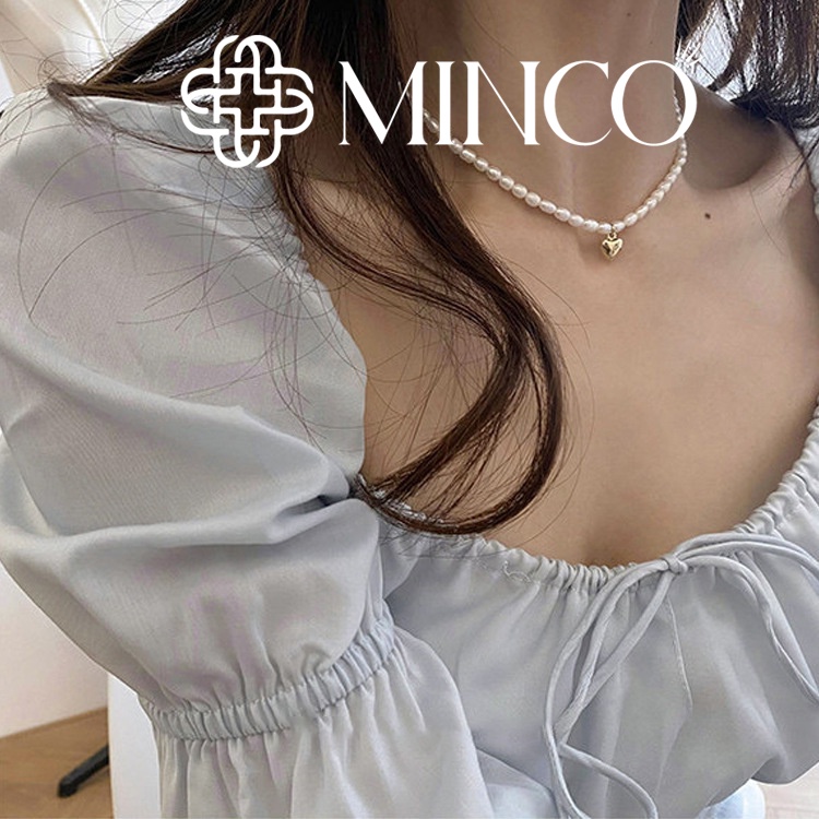 Dây chuyền nữ ngọc trai nhân tạo mặt cười Minco Accessories phong cách tiểu thư DT139