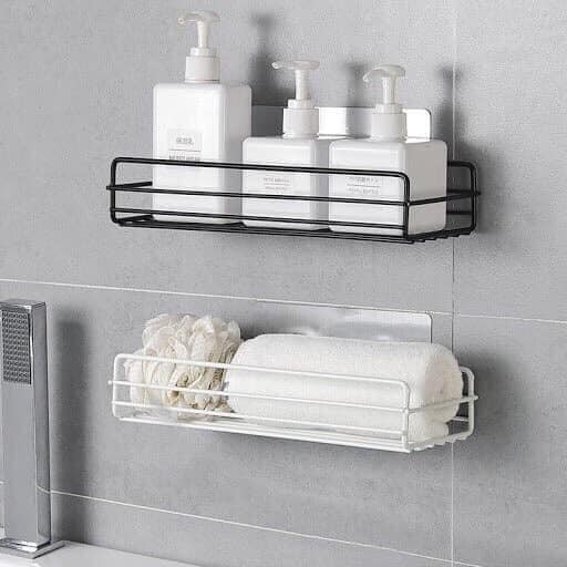 Kệ để đồ nhà tắm nhà bếp sắt sơn tĩnh điện dán tường siêu chắc- chữ nhật