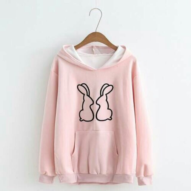 ÁO KHOÁC HOODIE HÌNH 2 CON THỎ NAM NỮ THỜI TRANG CÓ NÓN  CHẤT LIỆU NỈ BÔNG DÀY DẶN VÀ ẤM ÁP | BigBuy360 - bigbuy360.vn