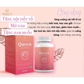 QUEEN HERBLUX Tăng Nội Tiết Tố Nữ, Giảm Nám, Giảm Rụng Tóc, Tăng Sinh Lý Nữ