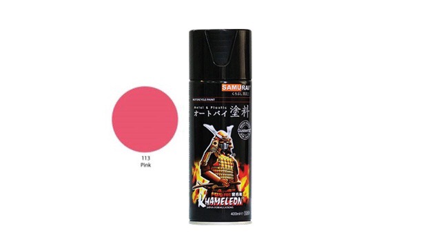 113 _ Chai sơn xịt sơn xe máy Samurai 113 màu hồng _  Pink , shop uy tín, giao nhanh, giá rẻ