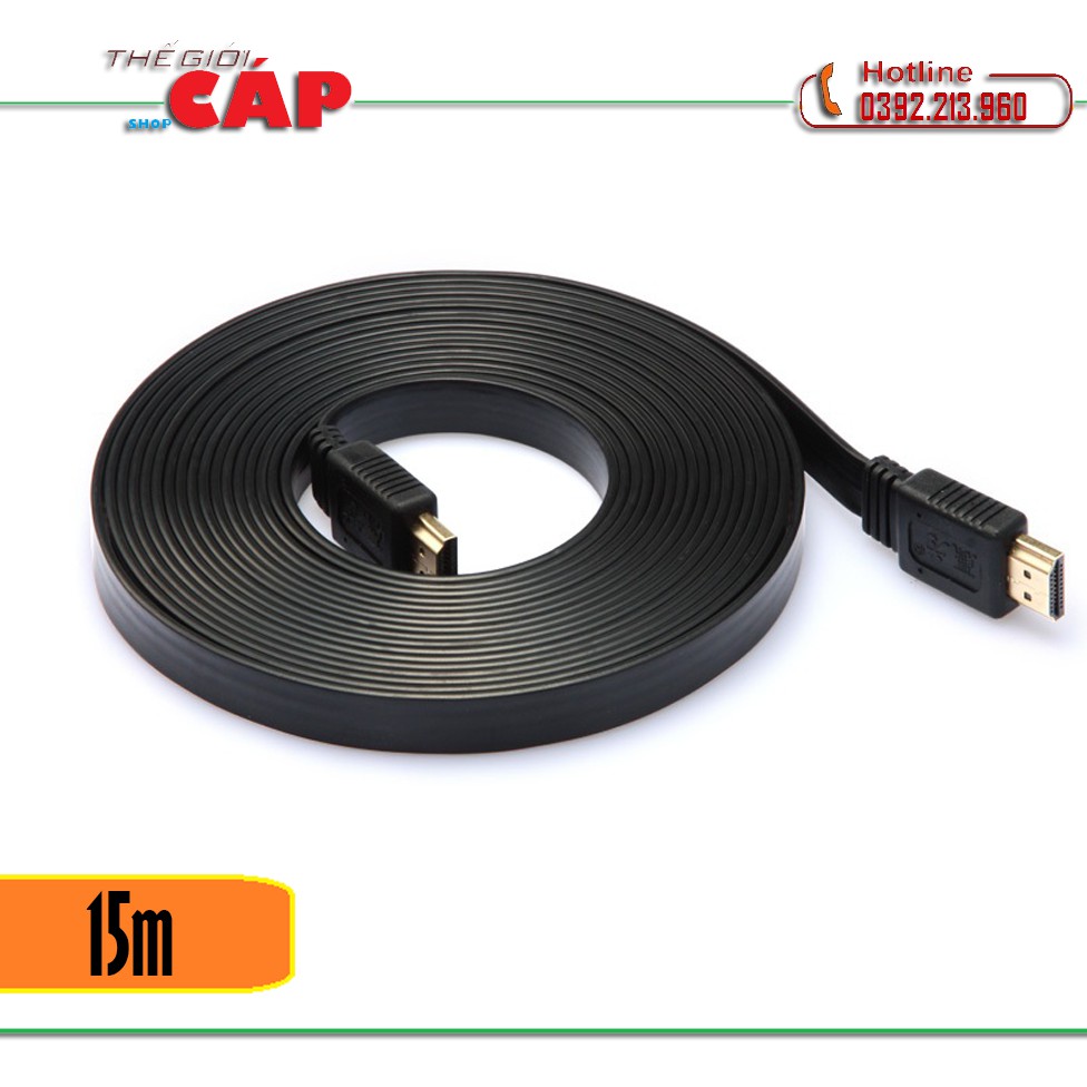 Cáp HDMI dẹt China 15m - Dây HDMI dẹt China 15m